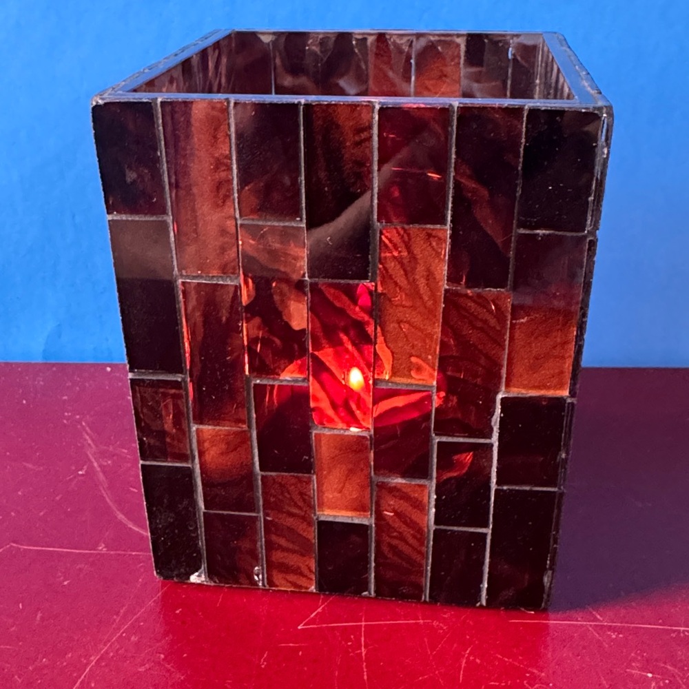 RETIRED - PartyLite GLOBAL AMBIANCE MINI 4” Mosaic Tealight Holder - Picture 3 of 8